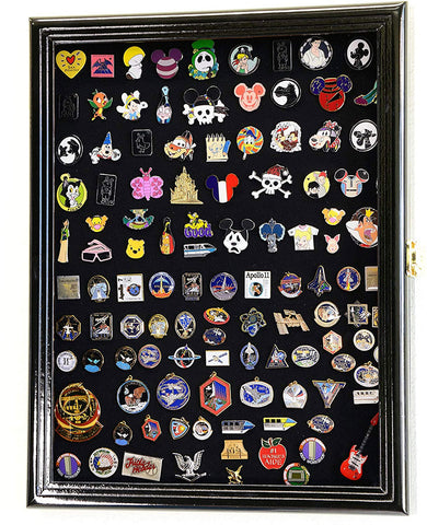 Lapel Pin Pins Display Case Cabinet Wall Rack Holder Disney Black Finish